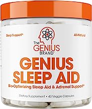 Genius Sleep AID – Smart Sleeping Pills & Adrenal Fatigue Supplement, Natural Stress, Anxiety & Insomnia Relief - Relaxation Enhancer and Mood Support w/Inositol, L-Theanine & Glycine – 40 Capsules