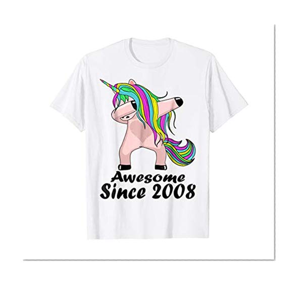 Kid 10 Yrs Old 10th Birthday Unicorn Dabbing Shirt 2008 Cute