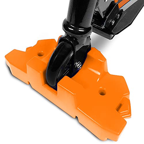 50 Strong Scooter Stand - Fits Most Scooters with 95mm to 125mm Wheels - Interlocking Design with Extra Stable Base - Made in USA - Keeps Kids Kick Scooters Organized (Blue)