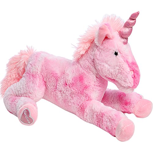 GirlZone Stuffed Pink Plush Unicorn, Large-18 Inches Unicorn Plushie, Soft and Cuddly Unicorn Stuffed Animal, Perfect Birthday Unicorn Gift for Girls