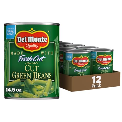 Del Monte Fresh Blue Lake Cut Green Beans Canned Vegetables, Sweet, 14.5 Oz, Pack of 12
