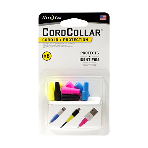 Book Cover Nite Ize CordCollar, Cord Identification and Protection, 8-Pack, Assorted Colors