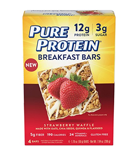 Pure Protein Breakfast Bars, Strawberry Waffle, 1.76 oz, 4 Count