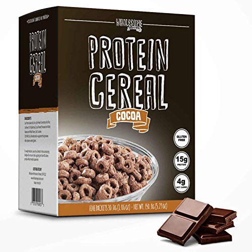 Protein Cereal, Low Carb Cereal, High Protein Cereal, 15g Protein, 4g Net Carbs, High Performance Cereal, 5 Individual Macro-Controlled Packages (Cocoa)