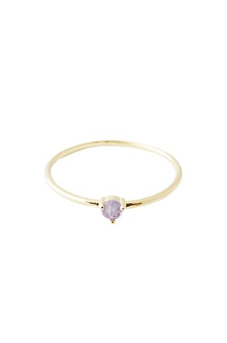HONEYCAT Purple Amethyst Crystal Point Ring in Gold, Rose Gold, or Silver | Minimalist, Delicate Jewelry