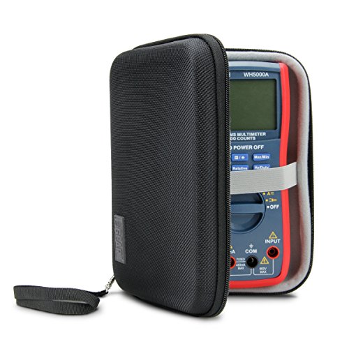 USA Gear Hard Digital Multimeter Tester Carrying Case - Voltage Tester Travel Case, Weather Resistant, Wrist Strap, Storage for Leads and Probes - Compatible with Fluke 87v, AstroAI TRMS 4000 and More