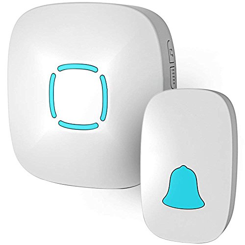 Doorbell, Lovin Product Waterproof Wireless Doorbell Chime Kit with 36 Chimes, Adjustable Volume; 1000feet Operating, with Sound LED Flash Door Bell for Home (1 Receiver x 1 Push Button)