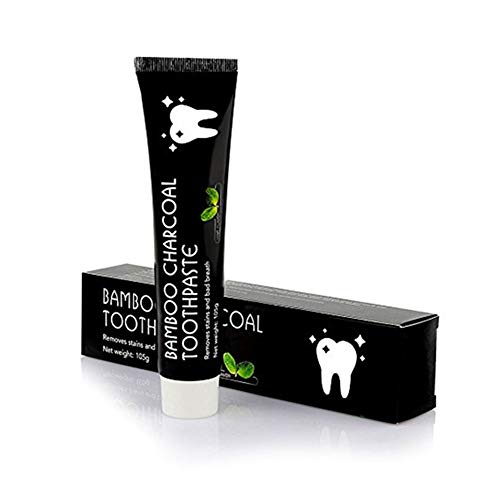 Book Cover Bamboo Activated Charcoal Black Whitening Natural Stains Remover Toothpaste 3.7 Oz