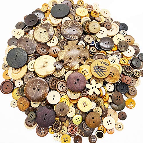 500-600 PCS Mixed Size Color Shapes Buttons Lot for Crafts Sewing Decorations, 2 Holes and 4 Holes