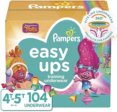 Book Cover Pampers Easy Ups Training Pants Girls and Boys, 4T-5T (Size 6), 104 Count