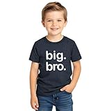 Big bro Shirt boy Big Brother Announcement Shirt for Baby Boys Toddler Promoted to (Charcoal Black, 2 Years)