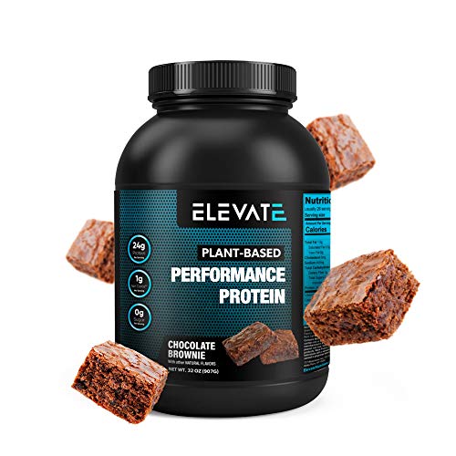 Plant Based Vegan Protein Powder with High BCAAs and Glutamine, Low Carb Protein Powder Chocolate Brownie, Non GMO, NO Sugar, Dairy and Soy Free (26 Servings) - Elevate Nutrition