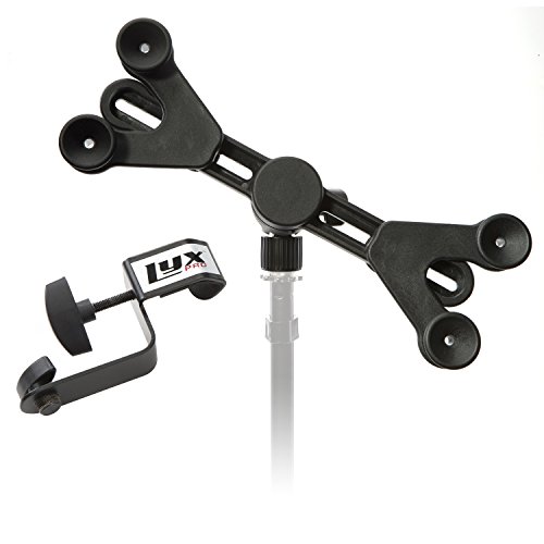 LyxPro TSM1 Microphone Music Stand Mount Holder for Tablet iPhone Ipad Smartphone and Android Adjustable 360 Degree Swivel Tilt Support Arms 3 to 11.5 Inch with Extra Detachable Clip