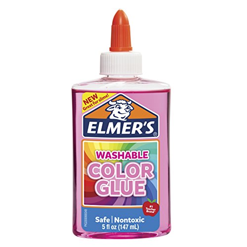 Book Cover Elmer's Washable Translucent Color Glue, Pink, 5 Ounces, Great for Making Slime