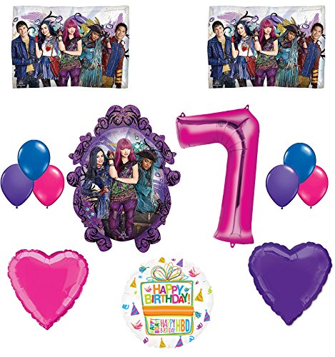 Mayflower The Descendants Party Supplies and 7th Birthday Balloon Bouquet Decorations