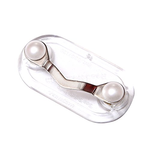 Readerest Magnetic Eyeglass Holder, Secure Eyewear Clip for Reading Glasses, Sunglasses & ID Badges, Glasses Holders for Women, Gift for Mom & Teachers, USA Made (Stainless Steel + Pearls)
