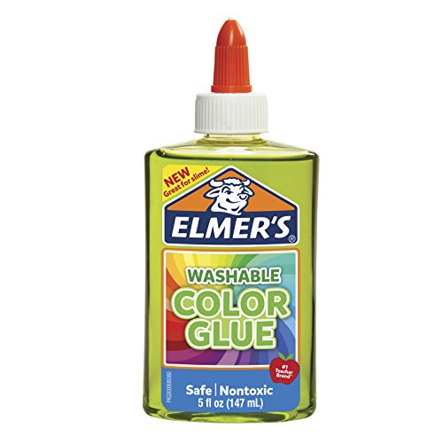 Book Cover Elmer's Washable Translucent Color Glue, Green, 5 Ounces, Great for Making Slime