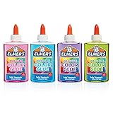 Elmer de lavable Couleur Colle Idéal pour préparer Slime Translucide 4-Count Assorted colors.