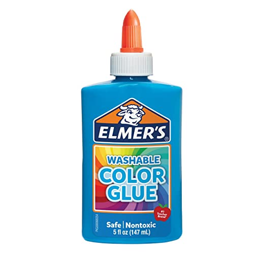 Elmer's Washable Color Glue, Blue, 5 Ounces, for Making Slime, 5 Oz