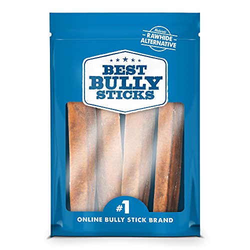 Best Bully Sticks Premium 6-Inch Jumbo Bully Sticks (4 Pack) - All-Natural, Free-Range, Grass-Fed, 100% Beef Single-Ingredient Dog Chews