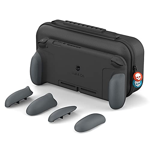 Book Cover Skull & Co. GripCase Set: A Dockable Protective Case with Replaceable Grips [to fit All Hands Sizes] for Nintendo Switch - Gray