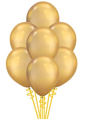 Qualatex Solid Shine Chrome Gold Biodegradable Latex Balloons, 11-Inches, 100-Units per pack (1-Pack)