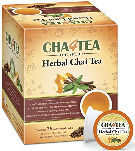 Book Cover Cha4TEA 36-Count Herbal Chai Tea Pods for Keurig K-Cup Brewers