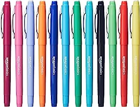 Book Cover Amazon Basics Felt Tip Marker Pens - Assorted Color, 12-Pack