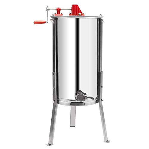 VINGLI Upgraded 2 Frame Honey Extractor Separator,Food Grade Stainless Steel Honeycomb Spinner Drum Manual Crank With Adjustable Height Stands,Beekeeping Pro Extraction Apiary Centrifuge Equipment