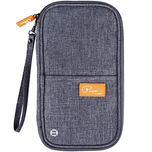 VanFn RFID Travel Passport Wallet, Family Passport Holder, Trip Document Organizer P.Travel Series (Grey)