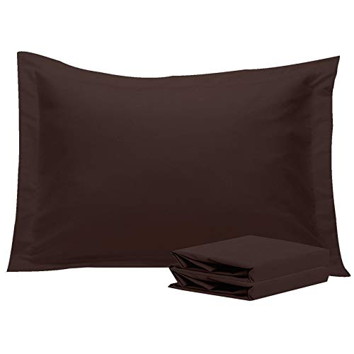 Book Cover NTBAY Standard Pillow Shams, Set of 2, 100% Brushed Microfiber, Soft and Cozy, Wrinkle, Fade, Stain Resistant (Standard, Dark Brown)