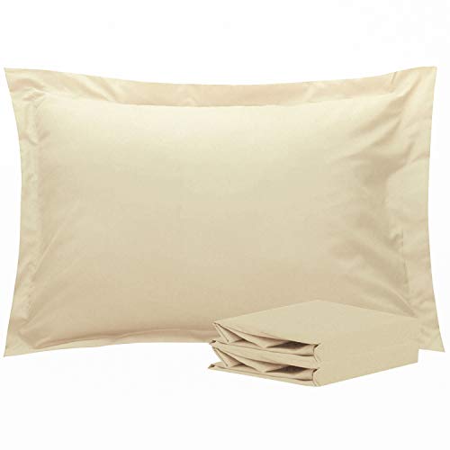 Book Cover NTBAY Standard Pillow Shams, Set of 2, 100% Brushed Microfiber, Soft and Cozy, Wrinkle, Fade, Stain Resistant (Standard, Khaki)