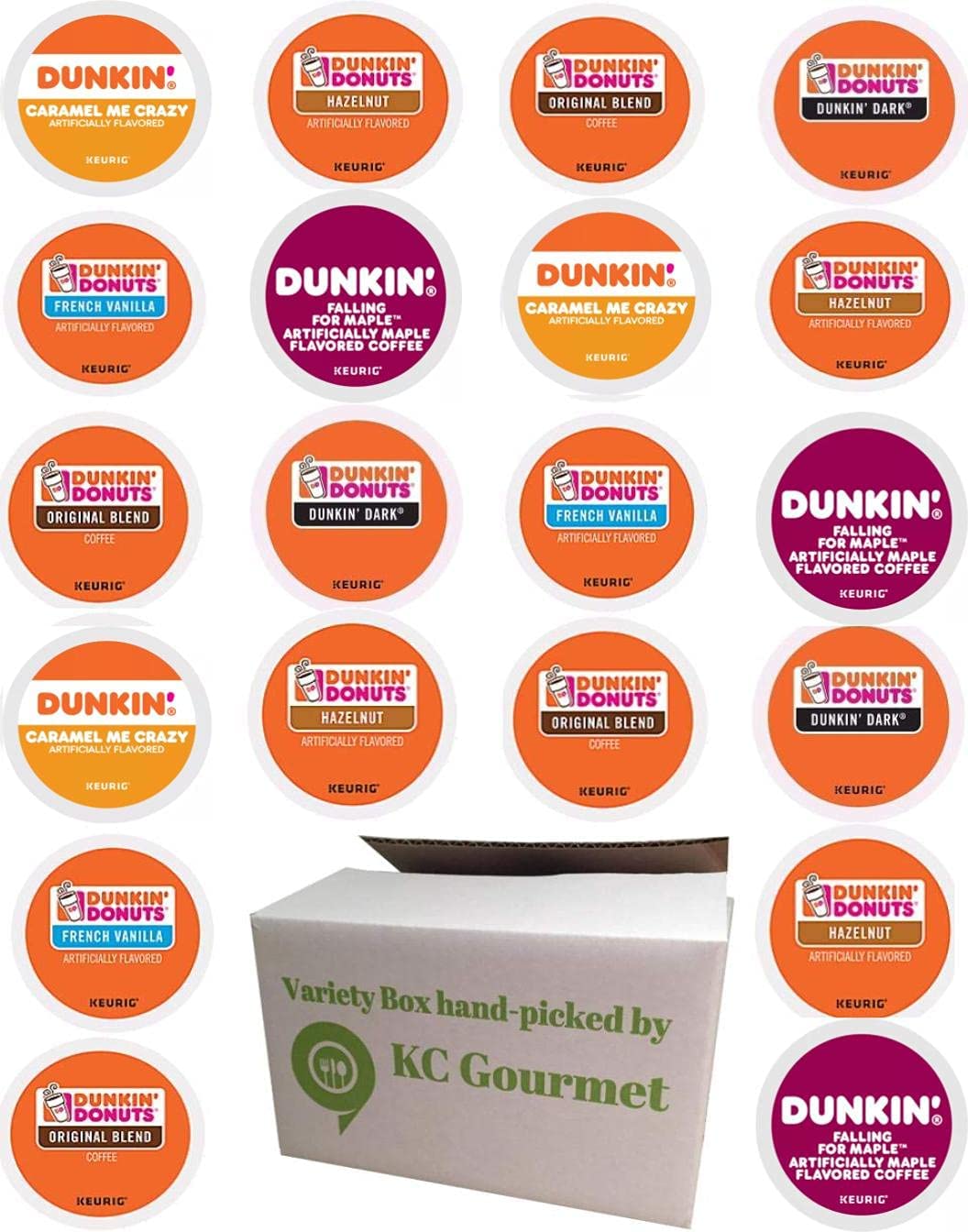 Book Cover Variety pack of Dunkin Donuts Coffee K Cups for All Keurig K Cup Brewers - (6 flavors, NO DECAF, 4 K cups each flavor, Total of 24 K Cups)