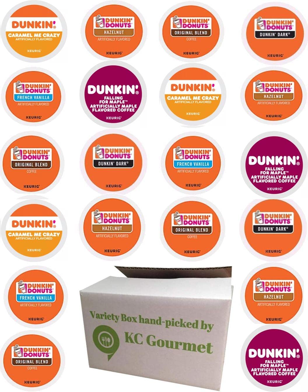 Variety pack of Dunkin Donuts Coffee K Cups for All Keurig K Cup Brewers - (6 flavors, NO DECAF, 4 K cups each flavor, Total of 24 K Cups)