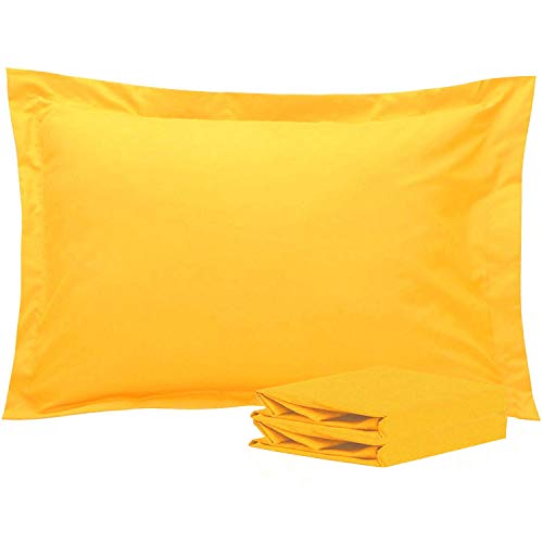 Book Cover NTBAY Standard Pillow Shams, Set of 2, 100% Brushed Microfiber, Soft and Cozy, Wrinkle, Fade, Stain Resistant (Standard, Yellow)