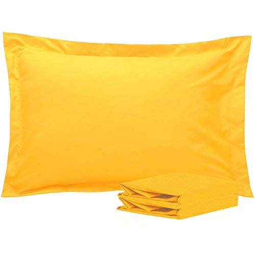 NTBAY Standard Pillow Shams, Set of 2, 100% Brushed Microfiber, Soft and Cozy, Wrinkle, Fade, Stain Resistant (Standard, Yellow)