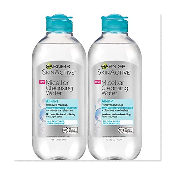 Garnier SkinActive Micellar Cleansing Water, For Waterproof Makeup, 13.5 Ounce (Pack of 2)
