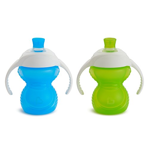 Book Cover Munchkin Click Lock Bite Proof Trainer Cup, Blue/Green, 7 Ounce, 2 Count