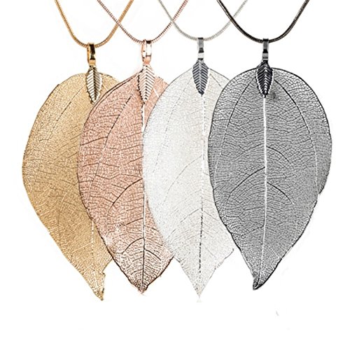 Edtoy Leaves Long Necklace Leaf Sweater Chain Pendant Fashion Accessories