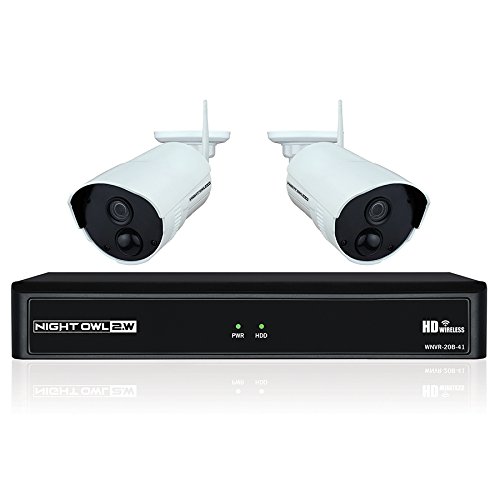 Night Owl WNVR201-42P-B 4 Channel 1080p Wireless Smart Security Hub with 2 x 1080p Infrared IP Cameras and 1 TB HDD, White