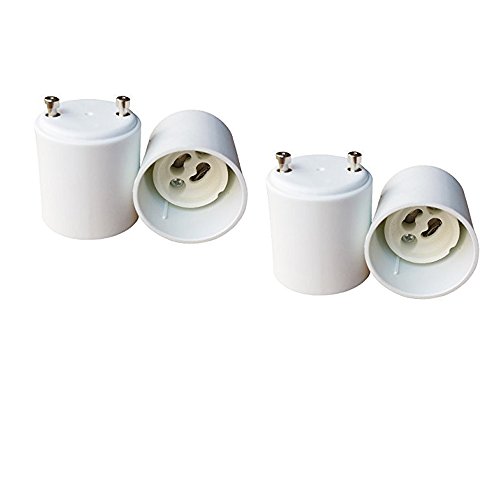 E-Simpo 4pcs Gu24 to Gu10 Adapter, Gu24 to Gu10 LED Halogen CFL Light Socket Lamp Base Holder Converter, Allow You Install Gu10 Lamp into Gu24 Socket