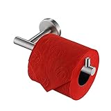 JQK Toilet Paper Holder, 5 Inch 304 Stainless Steel Thick 0.8mm Tissue Paper Dispenser for Bathroom, Hold Mega Rolls, Brushed Nickel Wall Mount, TPH100-BN