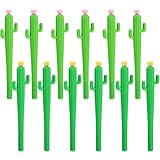 TOODOO Cactus Shaped Rollerball Pen Cute Creative 0.5 mm Black Ink Gel Pens (12 Pieces)