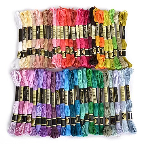 NiceButy - Lot de 50 échevettes de Fil à Broder - Assortiments de Couleur