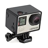 SOONSUN Extended Frame Mount Housing Case for GoPro Hero 4/3+/3 - Compatible with LCD BacPac & Battery Extension – Includes Mounting Buckle & Thumb Screw