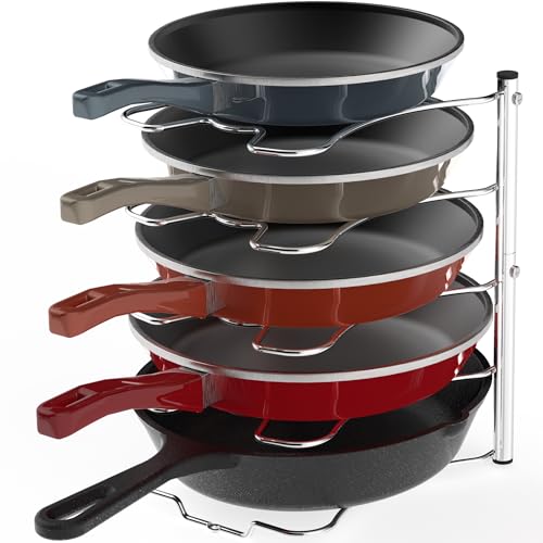 Simple Houseware Cabinet Pantry Pot and Pan Organizer Holder Rack, Chrome