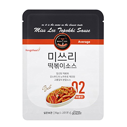 MISS LEE Korean Foods Topokki Ddeokbokki Stir-fried Rice Cake Sauce, Level 2 Mild - Pack of 3