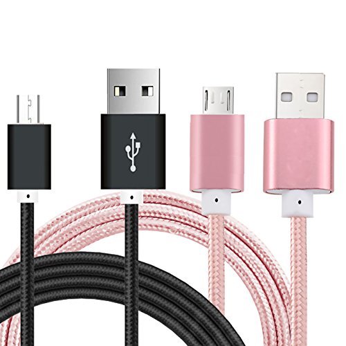 [2pack]5 Ft Replacement micro USB Cable,CaseHQ Powerline Compatible with Amazon Kindle, Kindle Touch,Fire,Kindle Keyboard, Kindle DX, HD, HDX,8.9", Kindle Paperwhite,Voyage,Echo Dot.etc-black+Rosegold