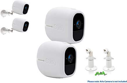 Accessories Kit for Arlo Pro and Pro2 Camera w/ (2pcs White) Arlo Pro & Pro2 Skins and (2pcs) 10cm Arlo Camera Mount White Arlo Netgear Security Wireless Covers Case Outdoors Wall by Sully