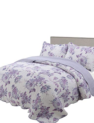 Book Cover vivinna home textile Quilt King Size Sets -3pcs Include 2 Pillow Shams Patchwork Bedspread Blanket (King:106